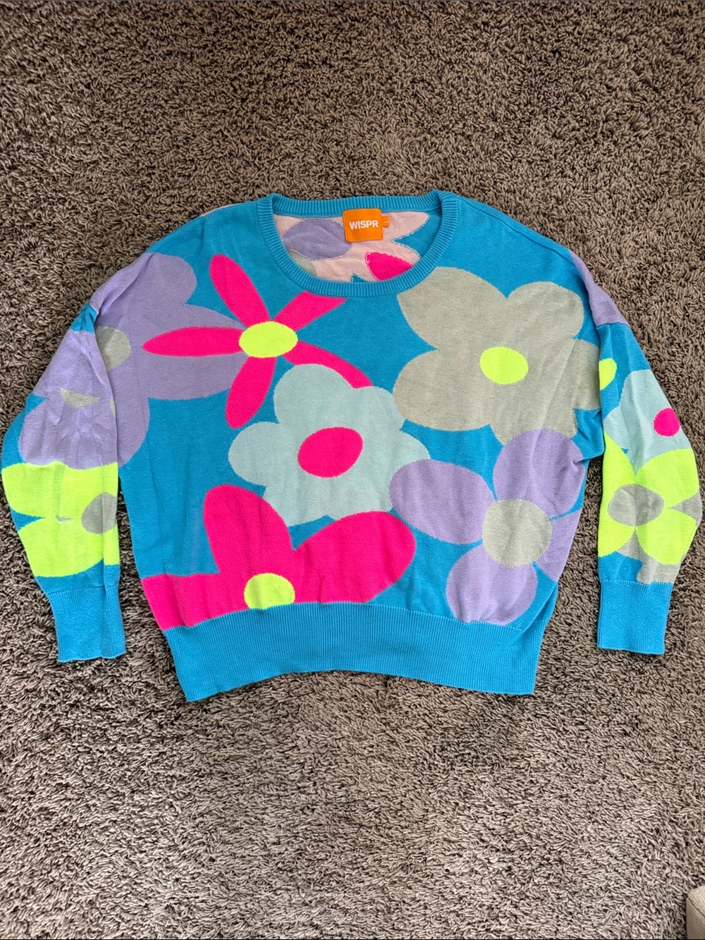 WISPR Bright Blue Floral Crewneck Sweater